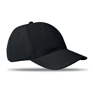 Cappellino da baseball personalizzato in cotone 6 pannelli BASIE MO8834 - Nero