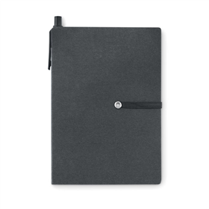 Quaderno ecologico in carta riciclata con penna e post it RECONOTE MO9213 - Nero