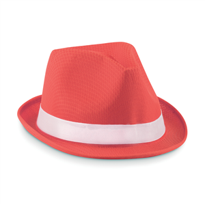 Cappello di paglia per feste personalizzato WOOGIE MO9342 - Rosso