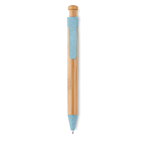 Penna a sfera promozionale in bamboo TOYAMA MO9481 - Blu