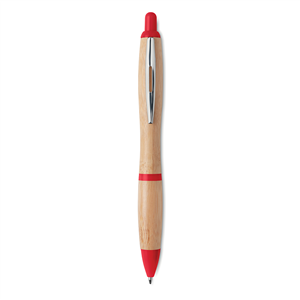 Penna a sfera pubblicitaria in bamboo RIO BAMBOO MO9485 - Rosso