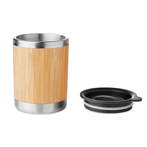 Bicchiere doppio strato in acciaio e bamboo 250ml LOKKA MO9937 - Legno