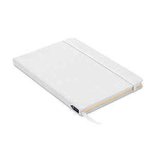 Quaderno personalizzato con elastico e copertina in rpet in formato A5 NOTE RPET MO9966 - Bianco