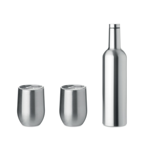 Bottiglia termica acciaio con 2 bicchieri CHIN SET MO9971 - Silver Opaco