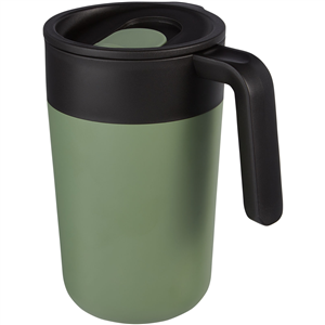 Tazza a doppia parete in acciaio e plastica riciclata 400 ml NORDIA PF100731 - Verde Melange 