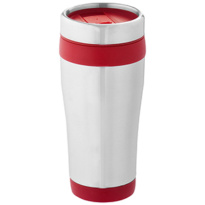 Bicchiere termico personalizzato in acciaio inossidabile riciclato certificato RCS da 410 ml Elwood PF100763 - Rosso 
