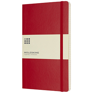 Blocco note personalizzato con copertina morbida - a quadretti Moleskine Classic L PF107170 - Scarlatto