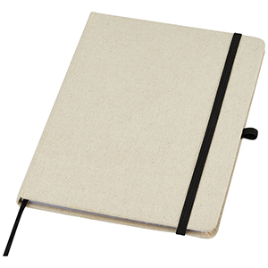 Blocco note personalizzato in cotone biologico con copertina rigida Tutico PF107813 - Natural - Nero