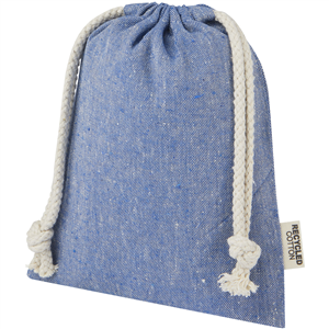 Sacchetto per confezione regalo piccolo in cotone riciclato 150 g/m2 Pheebs PF120670 - Blu Melange 