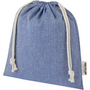 Sacchetto per confezione regalo medio in cotone riciclato 150 g/m2 Pheebs PF120671 - Blu Melange 