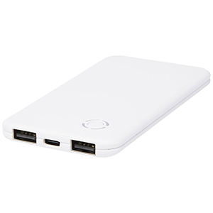 Power bank personalizzato doppio sottile da 4000 mAh Slender PF124319 - Bianco 