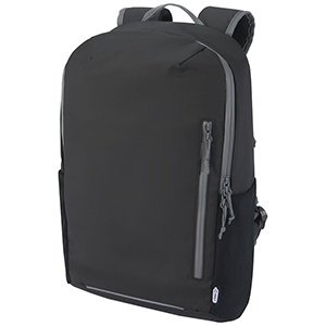 Zaino impermeabile personalizzato per portatile da 15" in materiale riciclato certificato GRS Aqua - 21 L PF130043 - Nero 