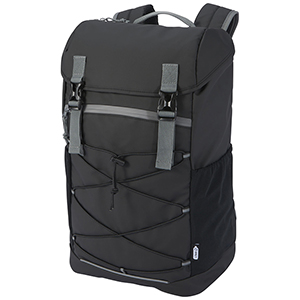 Zaino impermeabile personalizzato per portatile da 15,6" in materiale riciclato GRS Aqua - 23 L PF130044 - Nero 