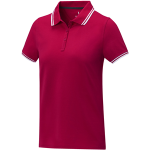 Polo tipping da donna in cotone 200gr Elevate Life AMARAGO PF38109 - Rosso