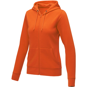 Felpa personalizzabile da donna con cappuccio e full zip in policotone 240gr Elevate Essentials THERON PF38230 - Arancio