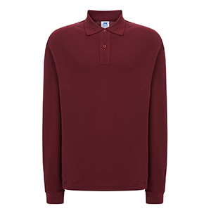Polo uomo maniche lunghe in cotone 210gr JHK REGULAR LONG SLEEVES PORA210LS - Bordeaux