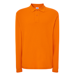 Polo uomo maniche lunghe in cotone 210gr JHK REGULAR LONG SLEEVES PORA210LS - Arancio