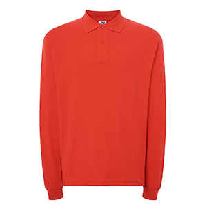 Polo uomo maniche lunghe in cotone 210gr JHK REGULAR LONG SLEEVES PORA210LS - Warm Red