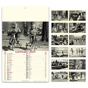Calendario illustrato mensile COME ERAVAMO PPA022 - Bianco
