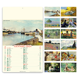 Calendario illustrato mensile ARTISTICO PPA032 - Bianco