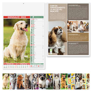 Calendario illustrato mensile CANI E GATTI PPA108 - BIANCO