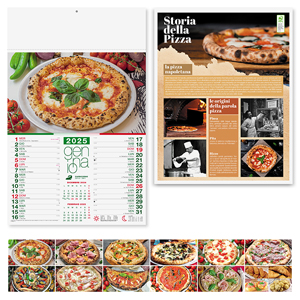 Calendario illustrato mensile PIZZA PPA136 - BIANCO