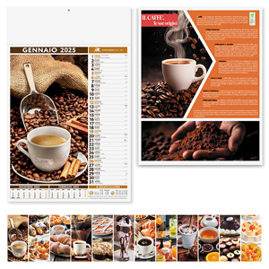 Calendario illustrato mensile COFFEE & LOUNGE BAR PPA148 - BIANCO