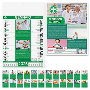 Calendario illustrato mensile FARMACIA PPA154 - Bianco