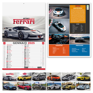 Calendario illustrato mensile AUTO SPORTIVE PPA162 - BIANCO