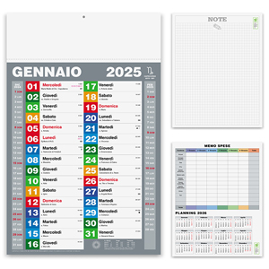 Calendario olandese mensile testata termosaldata BLOCK PPA420 - Senza colore