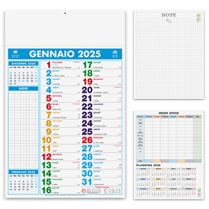 Calendario olandese mensile testata termosaldata MULTICOLOR NOTES PPA422 - Senza colore