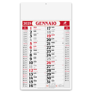 Calendario olandese mensile GIGANTE PPA520 - Rosso