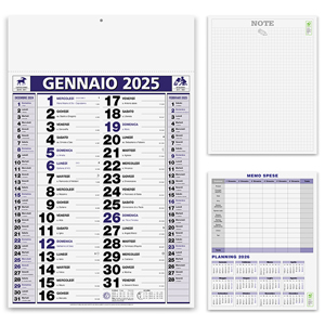 Calendario olandese mensile BACK NOTES PPA646 - Blu