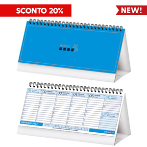 Calendarietto spiralato da tavolo mensile CALENDO PLANNING PPA750 - Azzurro