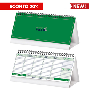 Calendarietto spiralato da tavolo mensile CALENDO PLANNING PPA750 - Verde