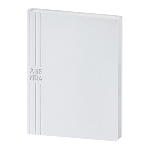 Agenda personalizzata giornaliera interno mobile con copertina in TAM cm 15x21 S/D abbinati PPB206 - Bianco