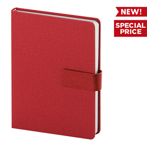 Agenda personalizzata giornaliera, copertina in similpelle con fibbia cm 17x24 S/D abbinati PPB239 - Rosso