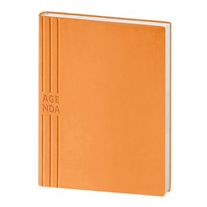 Agenda personalizzata giornaliera interno intercambiabile con copertina in TAM cm 15x21 S/D separati PPB240 - Arancio