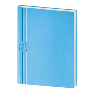 Agenda personalizzata giornaliera interno intercambiabile con copertina in TAM cm 15x21 S/D separati PPB240 - Azzurro