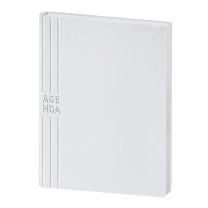 Agenda personalizzata giornaliera interno intercambiabile con copertina in TAM cm 15x21 S/D separati PPB240 - Bianco