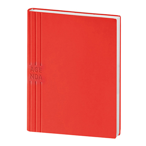 Agenda personalizzata giornaliera interno intercambiabile con copertina in TAM cm 15x21 S/D separati PPB240 - Rosso
