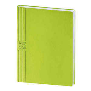 Agenda personalizzata giornaliera interno intercambiabile con copertina in TAM cm 15x21 S/D separati PPB240 - Verde lime