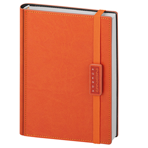 Agenda personalizzata giornaliera 324 pagine con copertina in termovirante cm 15x21 S/D abbinati PPB275 - Arancio