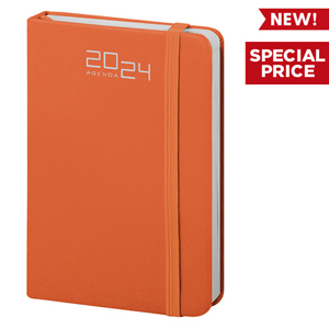 Agenda personalizzabile bi-giornaliera tascabile con copertina in PU cm 9x14 S/D abbinati PPB281 - Arancio