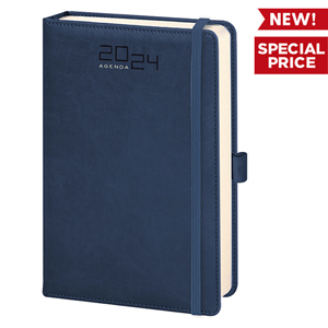 Agenda personalizzata giornaliera tascabile con copertina in termovirante e chiusura a elastico cm 9x15 PPB292 - Blu