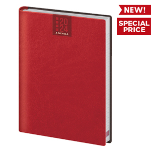 Agenda promozionale giornaliera con copertina in materiale termovirante cm 21x29,7 S/D separati PPB308 - Rosso