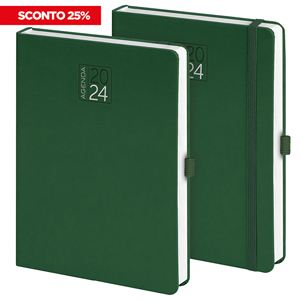 Agenda personalizzabile giornaliera, copertina con elastico cm 17x24 S/D abbinati PPB524 - Verde