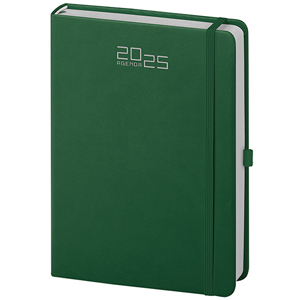 Agenda personalizzata giornaliera 324 pagine con portapenna e chiusura con elastico cm 15x21 S/D abbinati PPB528 - Verde