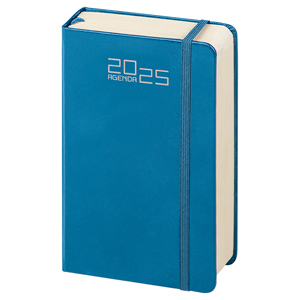 Agendina personalizzata giornaliera con chiusura elastico 352 pagine cm 9x15 S/D abbinati PPB544 - Azzurro