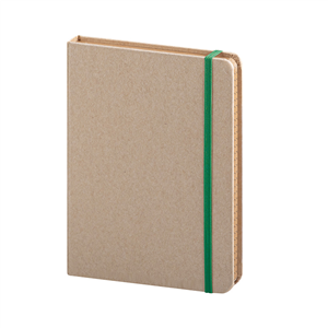 Quaderno ecologico in carta riciclata con elastico in formato A5 NOTES RIGHE PPB588 - Verde
